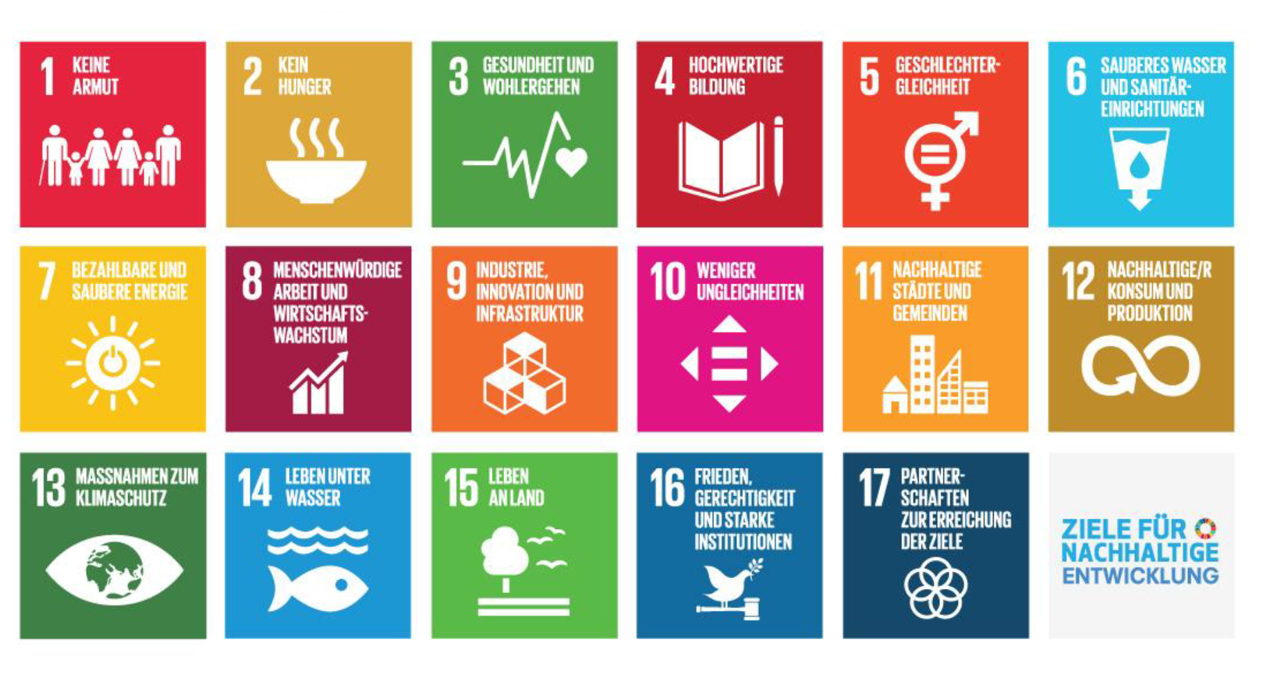17 Ziele für Nachhaltigkeit